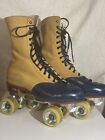 Riedell Roller Skates 172 Size 9 5 Roll Line Mistral Blue   Tan Leather Men