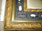 Antique 19thc Ornate Solid Carved Wood Gesso Gilt Picture Frame Fits 15 5x19 5 