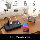 Geeni Smart Wifi Power Strip Surge Protector - 6 Outlets And 2 Usb 6 Ft  Cord