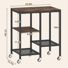 Rolling Kitchen Microwave Cart 4 Tier Microwave Stand brown