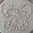 Vintage Butterfly Finished Embroidery Hoop French Knot W  Trim 5    Diameter