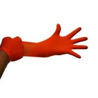 Heavy Duty Mechanic Nitrile Orange Disposable 8 Mil Raised Diamond Grip Gloves
