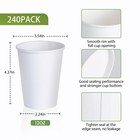 240 Pack 12 Oz Disposable Paper Coffee Cup  White Paper Hot Coffee Cups  Suit   
