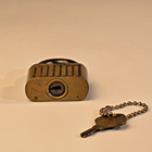Vintage Antique Gambles Heavy Duty Padlock Brass Lock With  1  Key Working