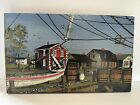 Vintage George Nathan Cape Cod New England Harbour Fishing Boat Pier Wooden Sign