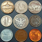 Old Obsolete Us Coin Collection With Silver   Uncirculated 9 Coin Set   lot 19 