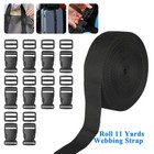 1 Inch 2 5cm 11 Yards Nylon Webbing Strap  W 10 Set Plastic Buckles Side Release