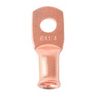 6 Awg Bare Copper 1 4  Lug Ring Terminal Welding Cable Battery Terminals 10pcs