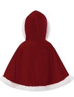 Toddler Baby Girls Christmas Cloak Costumes Red Velvet Mr Santa Hooded Cape 2-5t