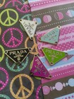 Silver Lot Of 5 Prada Tag Button Metal 38mm Button Pendant Zipperpull 