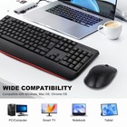 Huo Ji Wireless Keyboard And Mouse Combo  2 4g Ergonomic Desktop Set  Black