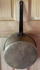 Antique Rare 1890s Hammered Brass Over Copper 9 75    Pot Riveted Iron Handle Mark