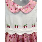 Vintage Small Steps Pink White Floral Dress 6 9m Embroidered Scalloped
