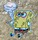 Funny Cartoon Spongebob Holographic Sticker Waterproof Vinyl Stoner 420 Decal