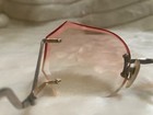 Vintage Cassandra Rimless Women   s Prescription Drop Frame Blush  Colored Lens