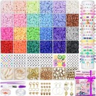  6000 Clay Beads Bracelet Making Kit  24 Colors Flat Preppy Beads For Classic