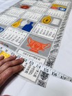 Vintage Linen Chicken 1963 Calendar Tea Towel Vera Neumann Mcm 