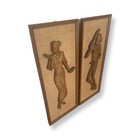 Vintage 1960s Mcm Polynesian Tribal Carved Wood Wall Art Panels 11 5  X 28 75 