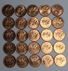 1963   1964 Unc Canada 1 Cent - 25 Pennies - Bu Bronze Coins  Elizabeth Ii         