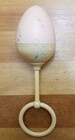Vintage  celluloid Plastic Egg Rattle  Baby Toy Flowers
