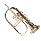 3 Valve Flugelhorn Brass Bb Nickel Plated By Zaima With Case  Mouthpiece For All