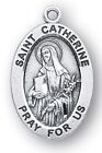 925 Sterling Silver Saint St Catherine Pendant Medal Necklace With Chain   Box
