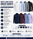 Men s Slim-fit Stretchable Long Sleeve Button Down Dress Shirts  size S-3xl  New