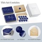 Thank You Cards   Bulk Greeting Cards   100 Pack  navy Blue 