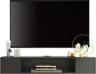 Black Floating Tv Stand  Wall Mounted Entertainment Center Wood
