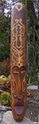 Set Of 3 Primitive Wood Tiki Mask Wall Plaques 39 x 6  Inches