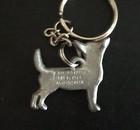 Cute Pewter Chihuahua Dog Puppy Taco Bell Silver Metal Figurine Keychain L