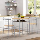 3 Piece Dining Set Kitchen Bistro Table   Chair Sets For 2 Built-in Wine Rack