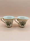 Lenox Holiday Dimension Set Of 5 Tea Cups And 5 Saucers Holly Berry