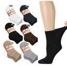 3-12 Diabetic Quarter Ankle Socks Non-binding Circulatory Cotton Mens Women 9-13