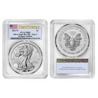 2021 Reverse Proof  1 American Silver Eagle Designer 2pc Set Pcgs Pr69 Fs Flag