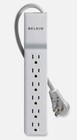 Belkin 6-outlet Surge Protector Power Strip  6ft Cord  360   Rotating Plug  White