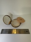 Vintage Art Deco Gold Tone Round Powder Compact W  Mirror -335