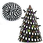 13ft Plush Sandworm Tree Garland Black White Striped Faux 13ft Black   White