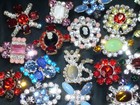 Lot Of  20xczechoslovakia Vintage Rhinestone Glass  Buttons On Sewing N386