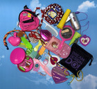 1980s Novelties Girl s Brush  Jelly Bracelet  Mini Bags  Barrettes  Bell Charm