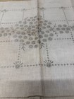 Vintage Linen Stamped Embroidery Fabric 46 X 15  Nos For Completion