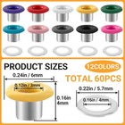 60 Sets 3mm Metal Eyelets  Round Small Eyelets With Washers  Diy Supplies Garmen