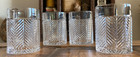 Ralph Lauren Crystal Herringbone Old Fashioned Glasses Lot Of 4 Set 4 1 8  Mint