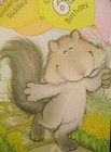 Vintage Birthday Greeting Card Die Cut Squirrel W Balloons   Six Silly Riddles  
