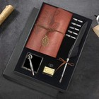 Antique Feather Dip Calligraphy Pen Set With Ink  Nibs  Notebook   Gift Box