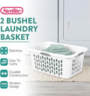 Sterilite Laundry Basket  Plastic Clothes Hamper  Large Rectangle Bin With Comfo