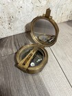 Vintage Brass Natural Sine India Pocket Transit Compass Surveying Tool Nautical
