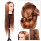 Salon Real Human Hair Training Head Hairdressing Style Mannequin Doll clamp New