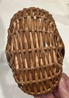Vtg Small Rectangular Wicker Carry Handle Butt Buttocks Rustic Woven Basket 5   
