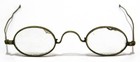 Antique 19thc Brass Wire Spectacles Frames  S-bridge  Riding-bow Temples  Oval